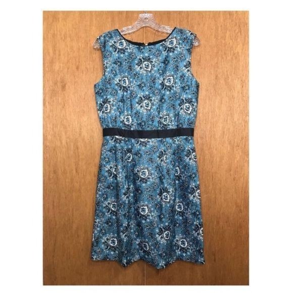 Ann Taylor Loft Floral Paisley Print Dress Blue - Picture 1 of 9